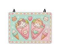 Housse de protection pour cuisinière électrique - Motif chats - Jolis cœurs glacés - Sans pêche - En caoutchouc antidérapant - 71 x 50 cm