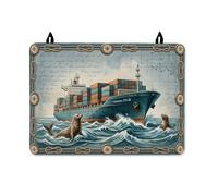 Housse de protection pour cuisinière électrique, sceau vintage nautique bleu océan, été, surface en polyuréthane pour plan de travail, extension d'espace de travail, décoration de cuisine, 71 x 50 cm