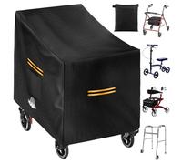 Housse De Protection Pour Déambulateur, Housse De Protection Imperméable, Étanche, Pliable, Avec Bandes Réfléchissantes, Boucles, Accessoires De Déambulateur 420d Pour Déambulateur Plié, Noir