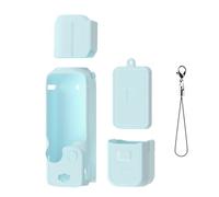 Housse de Protection pour DJI OSMO Pocket 3 Body Coque en Silicone Manchon de Protection d'Objectif Affichage de la Caméra Accessoires Occultants (Set 1 Blue)
