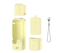 Housse de Protection pour DJI OSMO Pocket 3 Body Coque en Silicone Manchon de Protection d'Objectif Affichage de la Caméra Accessoires Occultants (Set 1 Yellow)