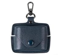 Housse de protection pour écouteurs sans fil Sony WF-1000XM6 - Coque rigide en cuir durable - Anti-rayures - Avec clip - Bleu foncé