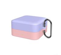 Housse de protection pour écouteurs Timekettle W4 Pro - Coque souple en silicone avec mousqueton - Violet et rose