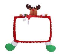 Housse de protection pour écran d'ordinateur, motif de dessin animé 3D sur le thème de Noël avec ceinture élastique pour écran d'affichage PC de 19 à 27 pouces, décoration de (Renne)