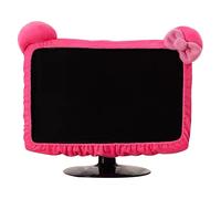 Housse de protection pour écran, housse anti-poussière mignonne avec motif oreilles de chat, protection antistatique en peluche pour écrans de 20