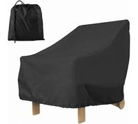 Housse De Protection Pour Fauteuil De Jardin D'extérieur Trip, Assise Profonde, Imperméable, 210d, Anti-Uv, Coupe-Vent, Avec Corde Réglable, 80 X 85 X 91 Cm (210d (Noir))