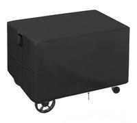 Housse de protection pour gril TRAEGER Flatrock à dessus plat | Tissu Oxford 600D très résistant et imperméable | Protection de barbecue d'extérieur avec bande élastique sécurisée et poignées | Noir