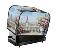 Housse de protection pour grille-pain 4 tranches de machine à pain, petit appareil de cuisine Motif floral Paris Tour Eiffel
