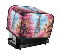 Housse de protection pour grille-pain 4 tranches Tour Eiffel Paris - Imperméable et anti-poussière - Tissu Oxford avec poche latérale pour petits appareils de cuisine
