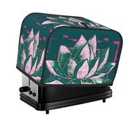 Housse de protection pour grille-pain à 2 tranches avec deux poches pour ranger les couteaux, super douce, motif fleur de lotus, housse anti-poussière pour petit four, cuisine et machine à pain