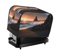 Housse de protection pour grille-pain à 2 tranches avec deux poches pour ranger un couteau - Housse de protection super douce pour appareil électroménager au lever du soleil sur la plage Reynisfjara