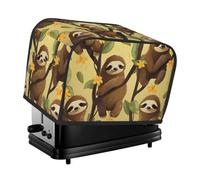 Housse de protection pour grille-pain à 2 tranches avec deux poches pour ranger un couteau - Super douce - Motif paresseux de dessin animé - Housse de protection pour petit four de cuisine
