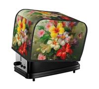 Housse de protection pour grille-pain à 2 tranches avec deux poches pour ranger un couteau - Super douce - Bouquet de fleurs - Housse de protection pour petit four de cuisine - Housse de protection
