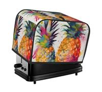 Housse de protection pour grille-pain à 2 tranches avec deux poches pour ranger un couteau, super douce, motif fruits tropicaux, aquarelle, ananas, pour petit four, cuisine, machine à pain