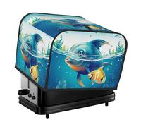 Housse de protection pour grille-pain à 4 tranches avec deux poches pour ranger les couteaux, les appareils électroménagers, les poissons de mer, la poussière pour la cuisine, le petit four, la