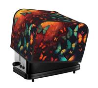 Housse de protection pour grille-pain à 4 tranches avec deux poches pour ranger les couteaux, super douce, motif papillon coloré, housse de protection pour petit four de cuisine, housse de protection
