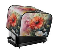 Housse de protection pour grille-pain à 4 tranches avec deux poches pour ranger les couteaux, super douce, peinture à l'aquarelle, housse anti-poussière pour petit four, housse de protection pour