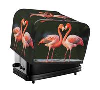 Housse de protection pour grille-pain à 4 tranches avec deux poches pour ranger les couteaux, super douce, flamants roses s'embrassant dans le lac, housse de protection pour petit four, housse de