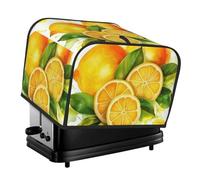 Housse de protection pour grille-pain à 4 tranches avec deux poches pour ranger les couteaux, super doux, housse de protection pour machine à pain aquarelle, citron, fruit