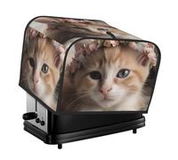 Housse de protection pour grille-pain à 4 tranches avec deux poches pour ranger un couteau - Super douce - Motif animaux mignons - Housse de protection pour petit four de cuisine - Housse de