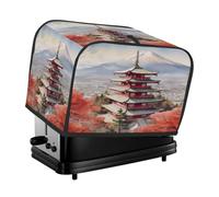 Housse de protection pour grille-pain à 4 tranches d'architecture japonaise Fuji Petit appareil grille-pain anti-poussière Cadeaux de cuisine
