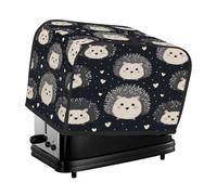 Housse de protection pour grille-pain à 4 tranches - Motif animal mignon - Hérisson - Noir - Petit appareil - Cadeau de cuisine