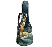 Housse de protection pour guitare acoustique 109 x 42,9 x 11,9 cm, imperméable avec plusieurs poches, housse de protection pour guitares de 101,6 cm/104/106,7 cm, beau cerf, multicolore, 42.9x16.9x4.7