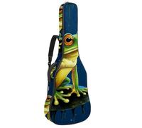 Housse de protection pour guitare acoustique de 101,6 cm/101,6 cm/106,7 cm avec compartiment à accessoires, fermeture éclair, sac de transport étanche, grenouille colorée, multicolore, 42.9x16.9x4.7