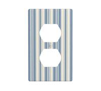 Housse de protection pour interrupteur de matelas à rayures bleues et blanches - Plaque murale décorative pour cuisine, salle de bain - Dimensions : 7 x 11,4 cm