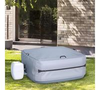 Housse de protection pour jacuzzi carré de 180 cm avec couche de film d'aluminium, boucles et cordons de serrage réglables coupe-vent et coque extérieure en tissu Oxford