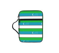 Housse de protection pour la Bible avec motif drapeau de la République d'Ouzbékistan, étui de transport avec poignée durable pour homme et femme