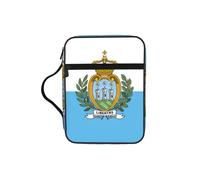 Housse de protection pour la Bible avec motif drapeau de Saint-Marin, étui de transport avec poignée durable pour homme et femme