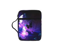 Housse de protection pour la Bible avec poignée durable et imprimé papillon blanc pour homme et femme