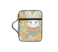 Housse de protection pour la Bible de Pâques avec poignée durable - Motif lapin de Pâques - Pour homme et femme