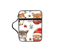 Housse de protection pour la Bible en forme d'animal de Noël avec poignée, tissu Oxford résistant à l'eau, organiseur avec poches à fermeture éclair pour église