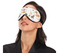 Housse de protection pour les yeux avec bande élastique réglable et sangle réglable Motif chats colorés Blanc