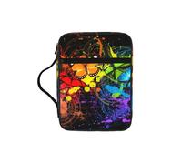 Housse de protection pour livre de bible avec imprimé graffiti et papillons - Pour femmes et filles - Avec poignée pour Bible de taille standard