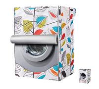 Housse de protection pour machine à laver à chargement par l’avant - Imperméable, Résistante à la poussière XL (60 x 64 x 85 cm). XL(60x64x85CM) Feuilles colorées.
