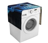 Housse de protection pour machine à laver avec poches de rangement Motif crâne bleu 3D 137,9 x 52,1 cm