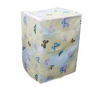 Housse de Protection pour Machine à Laver Charge par Le Haut Lave-Linge Sèche-Linge Étanche Imperméable avec Fermeture à glissière Motif de Fleurs 55 × 58 × 87cm