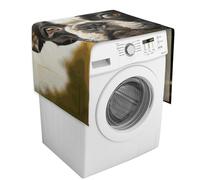 Housse de protection pour machine à laver et sèche-linge avec poches de rangement - 137,9 x 52,1 cm - Motif Boston Terrier