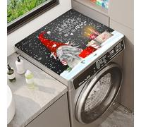 Housse De Protection Pour Machine à Laver Top NoëL ThèMe Motifs Tapis De Dessus De Machine Laver AntidéRapant En Silicone Couverture Universelle Pour Machine Laveuse Ou SéCheuse (Color 1,60x60cm)