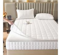 Housse de Protection pour Matelas avec Fermeture éclair 80/130/140/160 Housse de Matelas Intégrale Matelassé à Cinq Côtés Amovible Couvre/Protèg Matelas Demenagement Draps Housses(150X190+15cm,B)