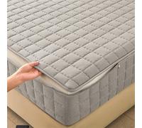 Housse de Protection pour Matelas avec Fermeture Zippée 60/70/80x190 Housse de Matelas Intégrale Respirant Protège/Protégé Matelas Matelassé à Cinq Côtés Doux Alèse Drap-Housse (160X200+27cm,D)