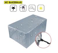 Housse de protection pour meubles de patio en tissu Oxford, imperméable et anti-poussière, pour ensemble table et chaises en rotin Argent