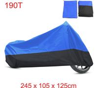 Housse de Protection pour Moto Scooter Couverture Imperméable en Polyester 180T résistant à la poussière et à la pluie, Anti-UV -Noir/Bleu XL