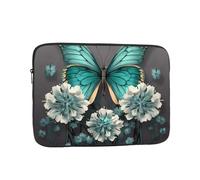 Housse de protection pour ordinateur portable 12 pouces pour une protection ultime - Sacoche pour tablette - Motif papillon - Gris sarcelle