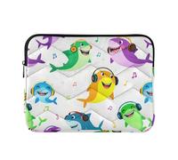 Housse de protection pour ordinateur portable 13 à 16 pouces - Motif requins mignons de dessins animés - Housse de protection pour ordinateur portable - Mallette de voyage fine - Taille L