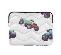 Housse de protection pour ordinateur portable 13 pouces 14 pouces Monstres Truck et voitures de dessin animé blanc étui pour ordinateur de voyage d'affaires