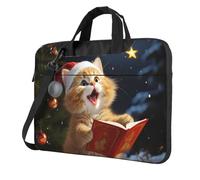 Housse de protection pour ordinateur portable 13" - Résistante aux chocs - Étanche - Motif chat - Chants de Noël - Pour homme et femme
